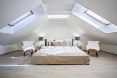 Bright bedroom as part of truss loft conversion